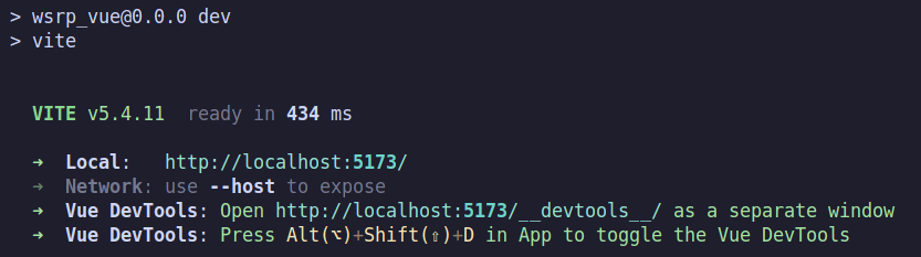 vue serverv output